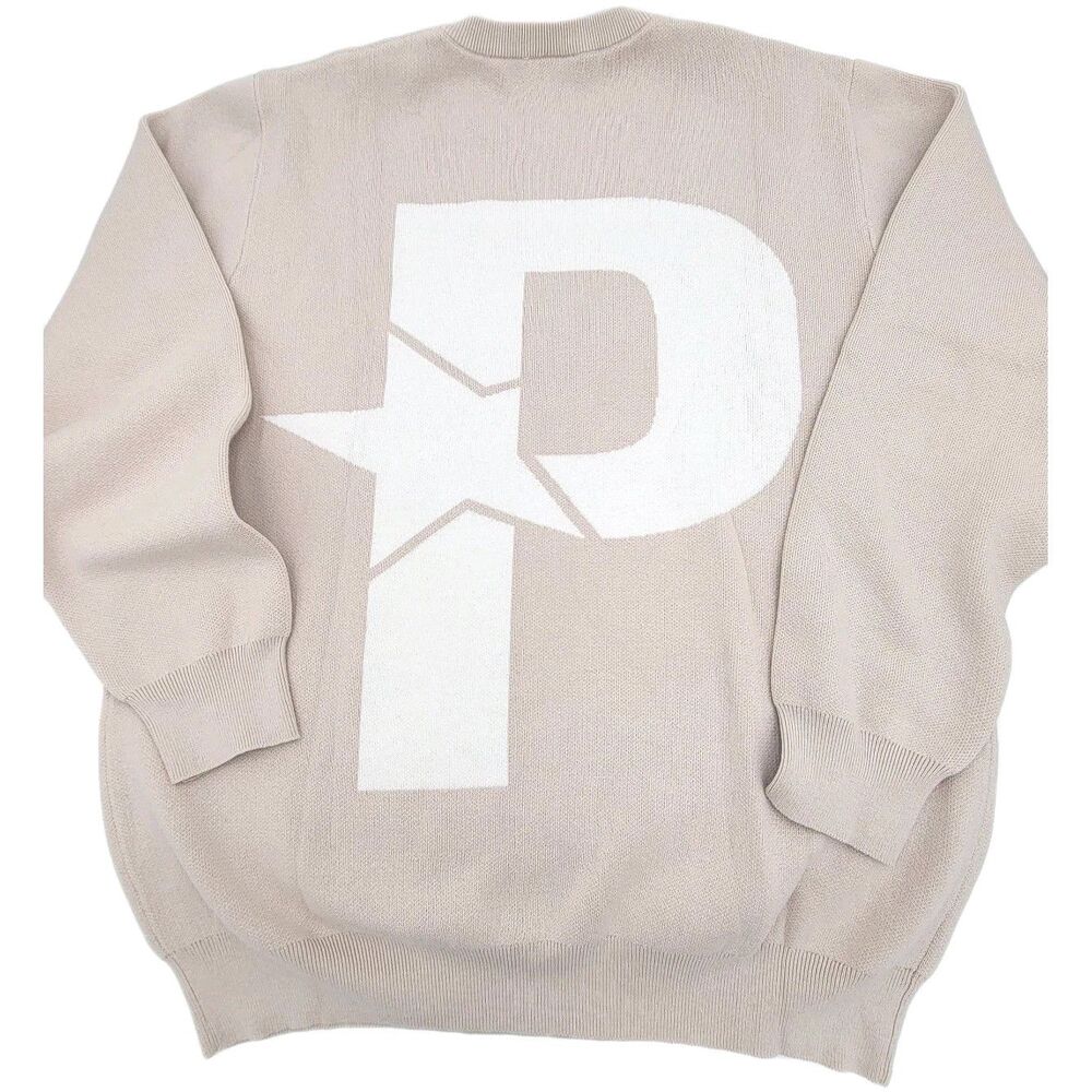 Proper LBC Beige Knit Sweater Star Logo Crewneck Men's XL Streetwear Cotton NWOT